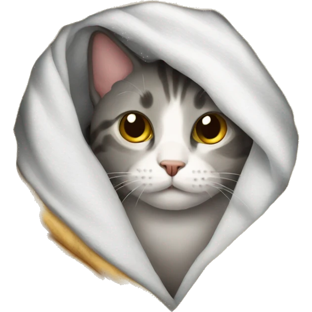 Cat under a blanket emoji