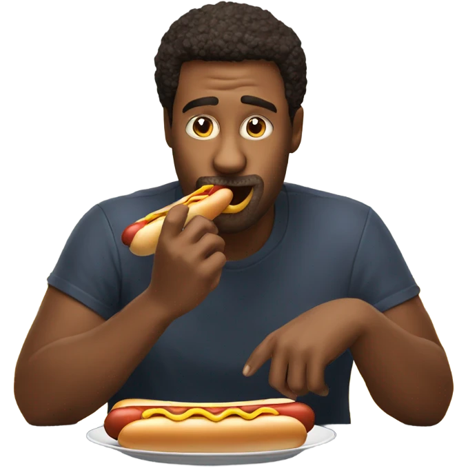 Me eating a hot dog emoji