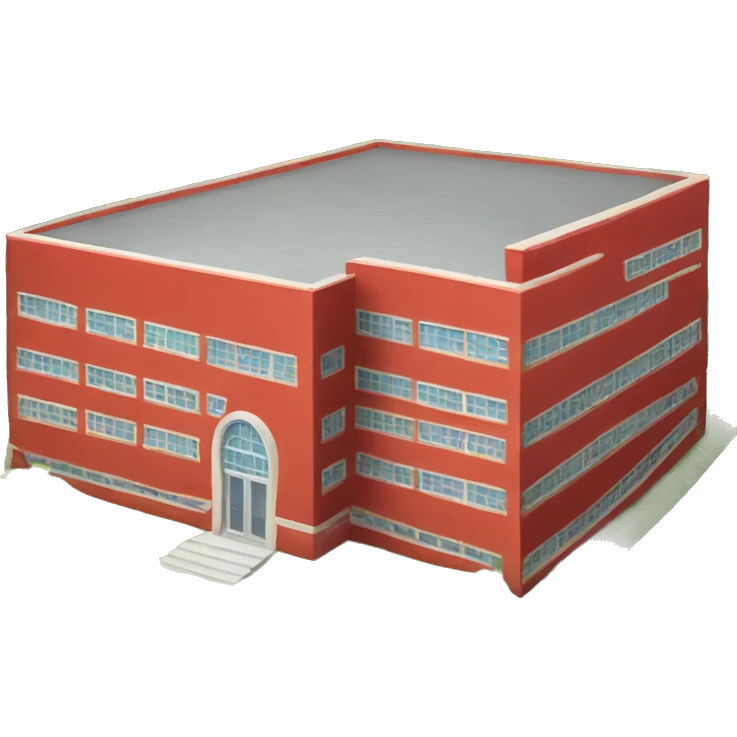 Red color school building  emoji