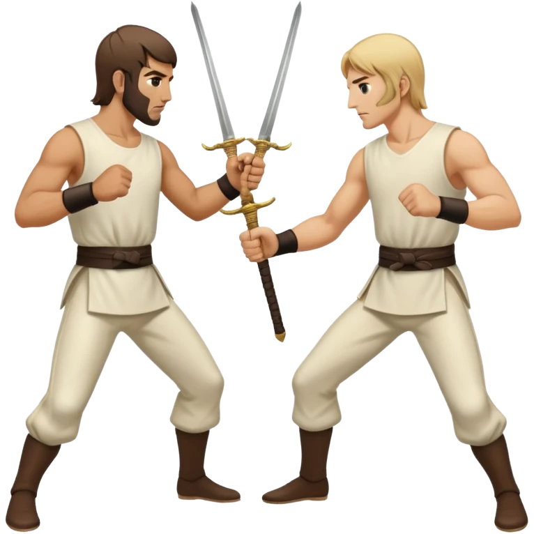 two men fighting a duel with epees emoji