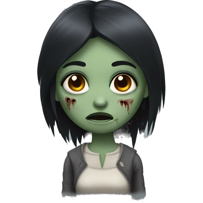 Zombie girl with black hair emoji