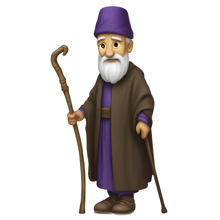 Old sultan walking with help of walking stick  emoji