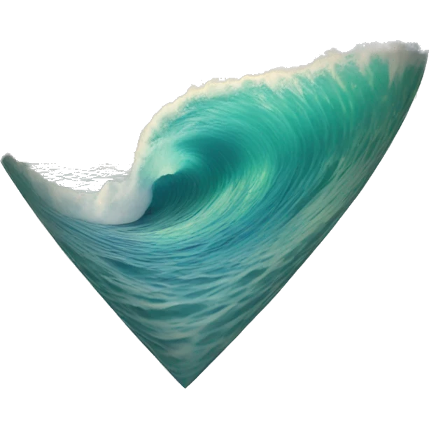 sea wave in 3d heart emoji