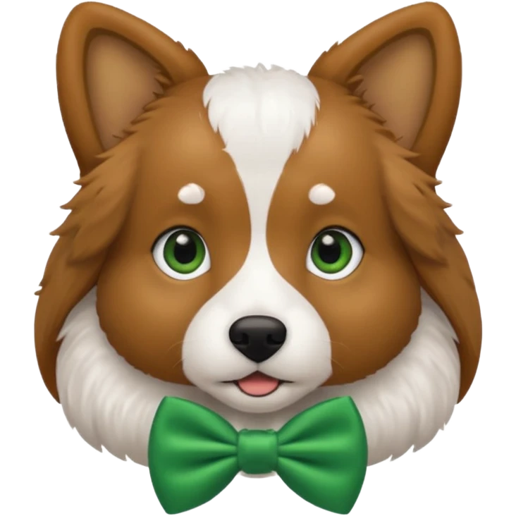 dog with a green bow tie emoji