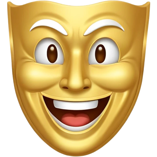 comedy mask with exaggerated laughing expression emoji
