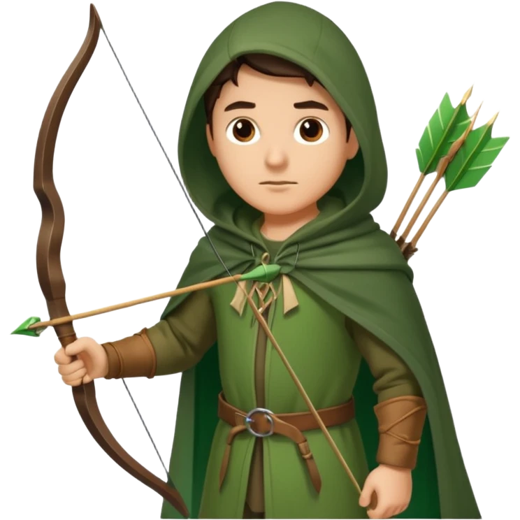 The classic hunter image with bow and arrow emoji