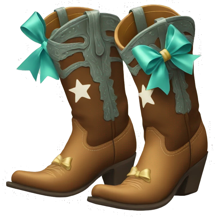 cowboy boots with bows emoji