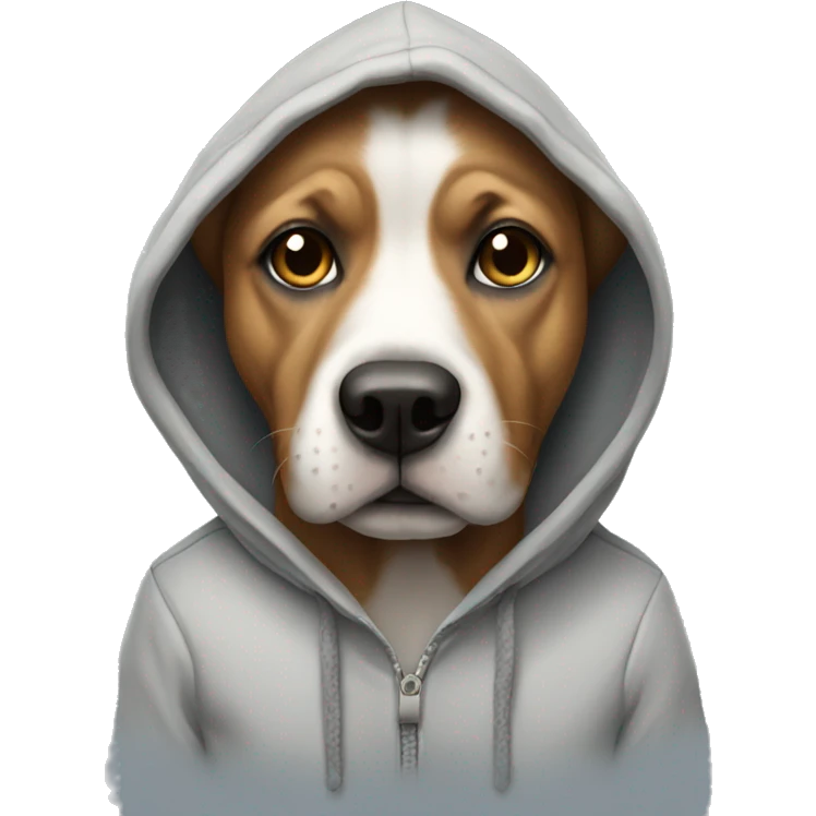 Dog wearing hoodie emoji