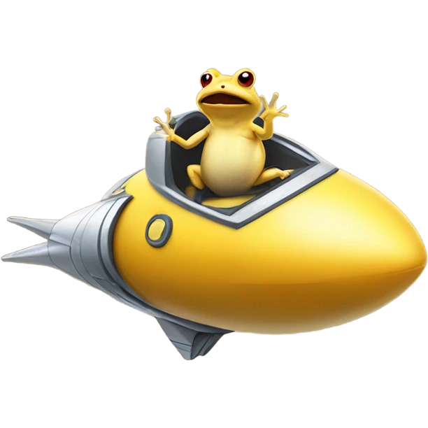 Yellow toad riding a space ship emoji