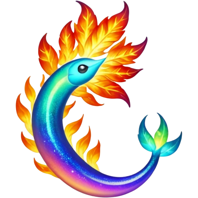 Elemental Forty Fiery Sparky Fierce Colorful Gradient Sparkly Nebular Starry Flaming Viney Vinal Dusky Aurorus-Amaura-Auroras-Pokémon-Fakémon-creature emoji