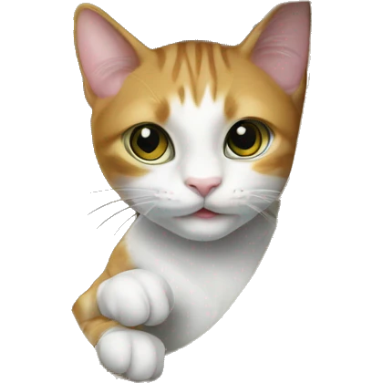 Cat climbing a curtain realistic emoji