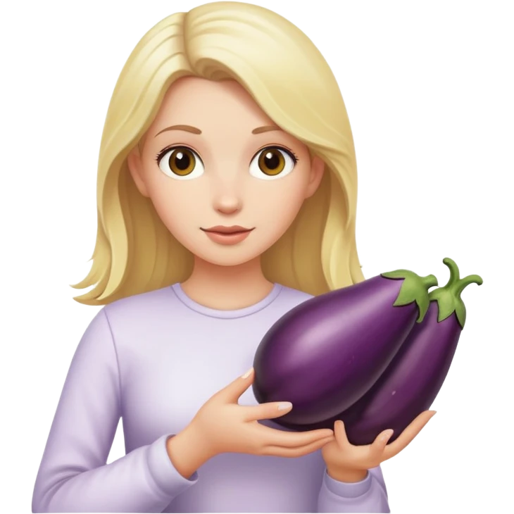 holding an eggplant white girl blonde emoji
