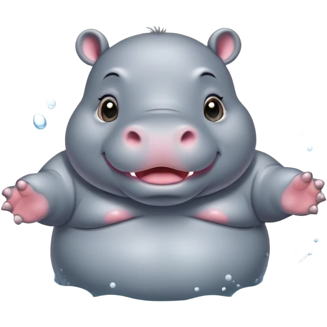 Cute fat baby hippopotamuses emoji