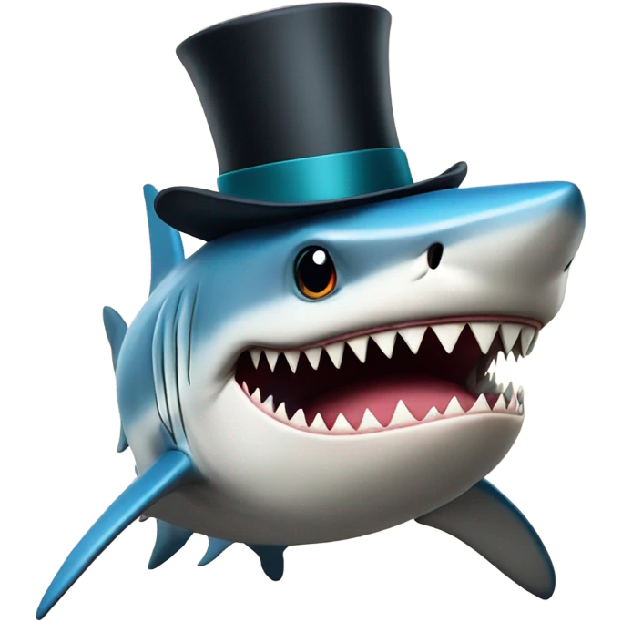 Shark with a top hat emoji