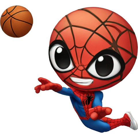 Spider-Man playing basketball emoji