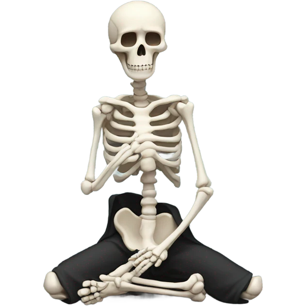 Skeleton crying while praying  emoji