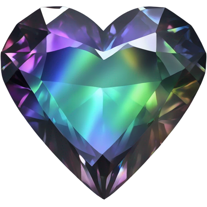 Dark Heart shaped 56-carat iridescent diamond emoji