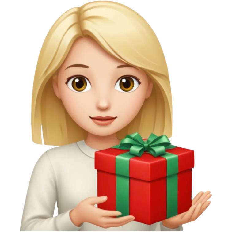 Rubia recibiendo un regalo costoso  emoji