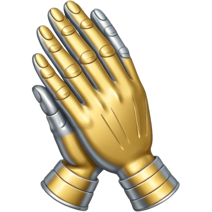 praying metallic hands, no gold emoji