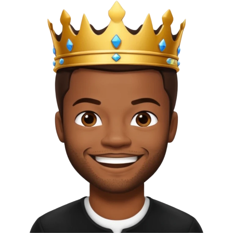 King Bach with dark brown hair emoji