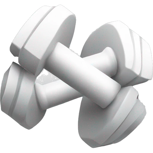 make an abstract design of a dumbell that shows strength and trust, all white  emoji