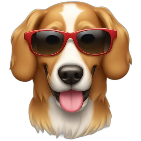 dog braco weimanerer smiling with sun glasess emoji