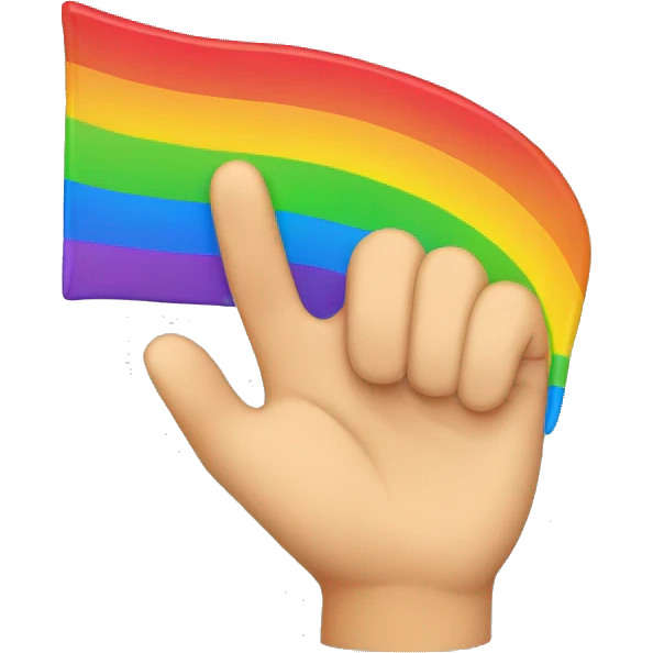 rainbow pointing emoji