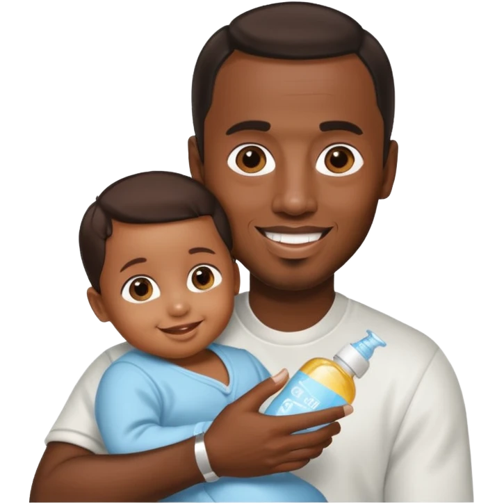 p diddy holding baby oil and a child emoji