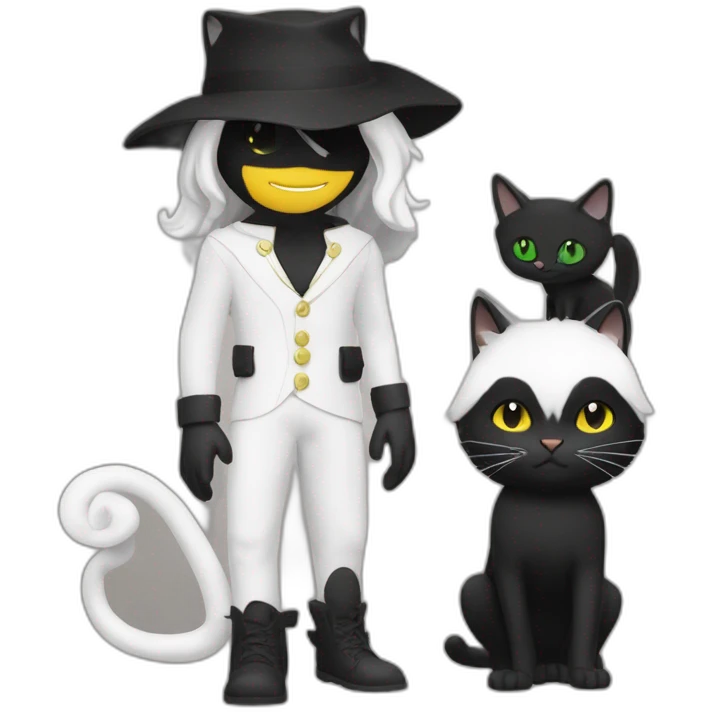 Chat noir et blanc emoji