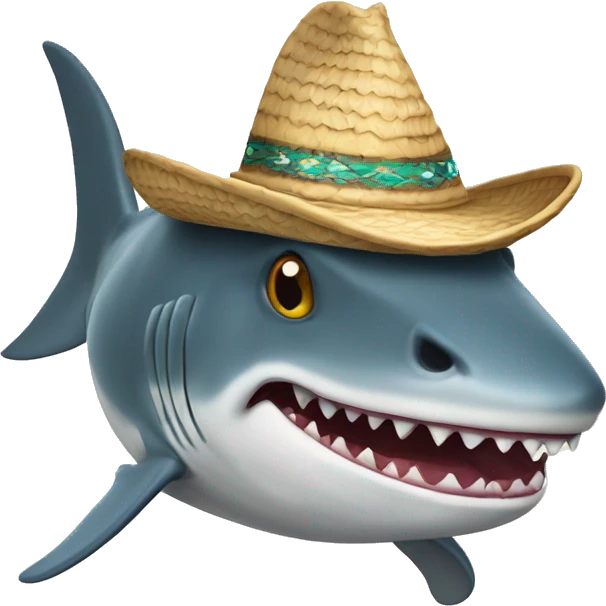 Tiburón con sombrero de Copa emoji
