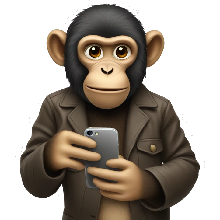 A monkey holding a phone emoji