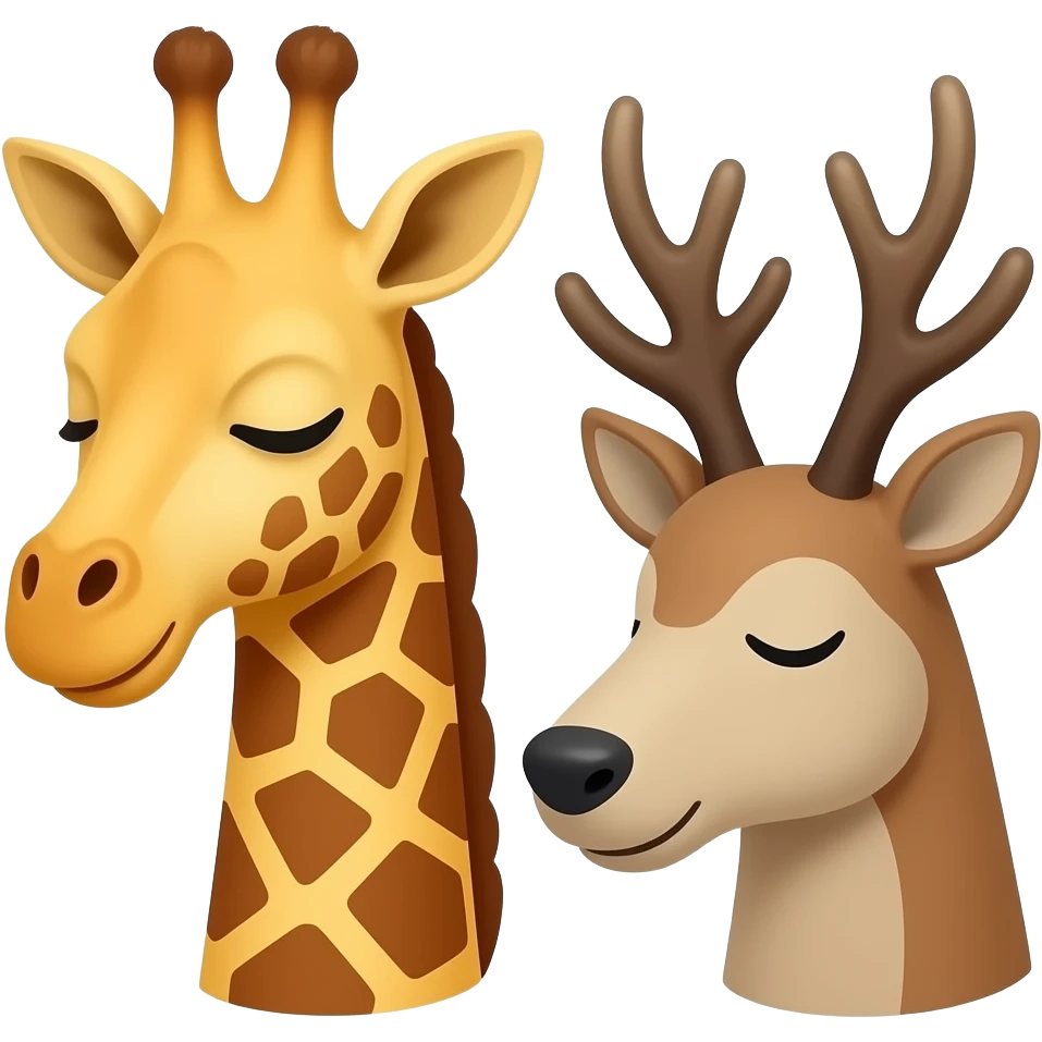 Einfacher Giraffenkopf und Elchkopf schlafen emoji