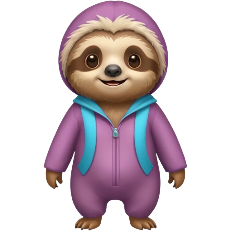 Cute sloth dressed up in a Zoe costume from K-pop demon hunters  emoji