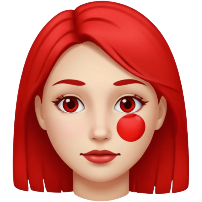 mujer con zonas rojas en la cara emoji