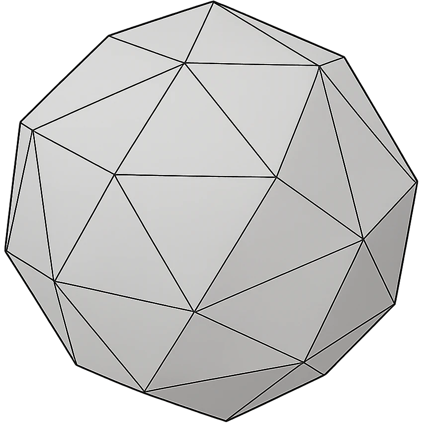 light grey dodecahedron, clean geometric, no background emoji