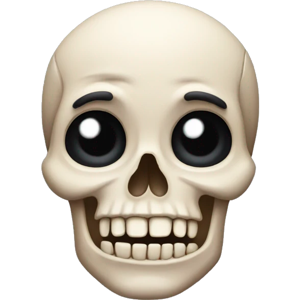 THE skull emoji but mixed with the eyebrow up emoji emoji