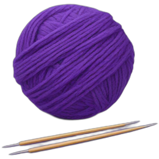 Ball of purple yarn with needles emoji