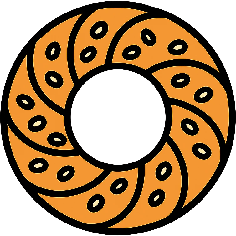 a simit, the Turkish sesame bagel, clean modern icon style emoji