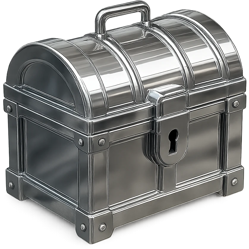 a chest, chrome style emoji