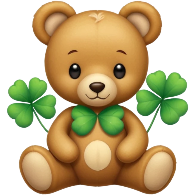 Fairy Teddy with four-leaf clover emoji