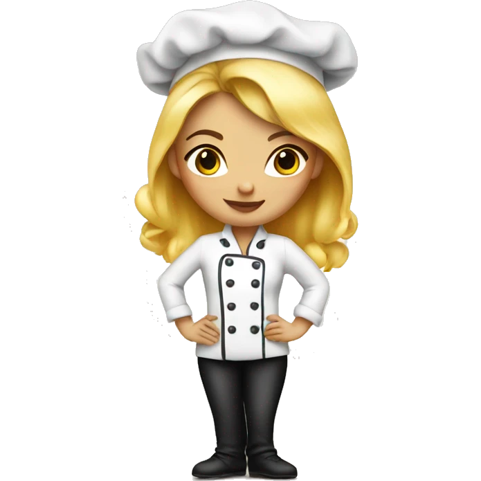 blonde girl tattooed chef emoji