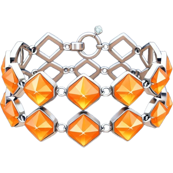 fantasy magic orange bracelet diamonds low poly emoji