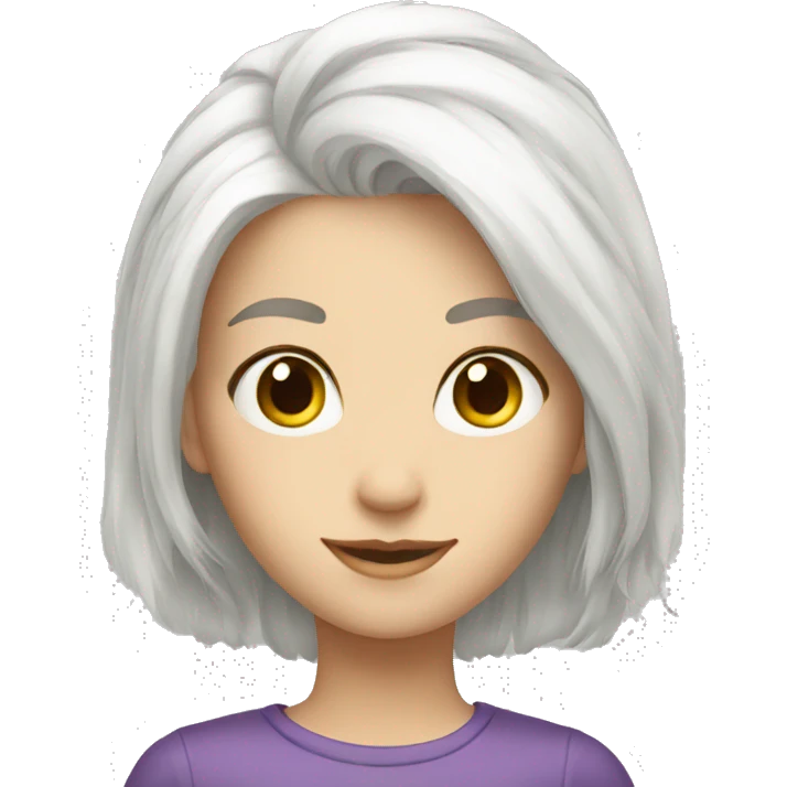 white hair with girl emoji