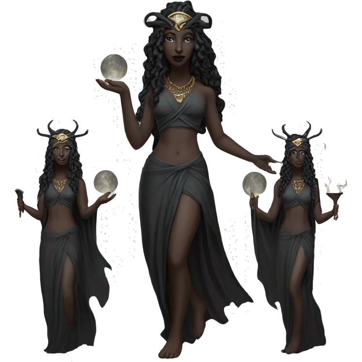 Hekate goddess of the night and magic- triple goddess black emoji
