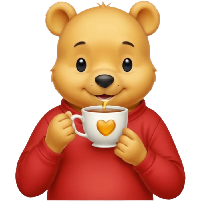 Winnie the Pooh drinking tea emoji