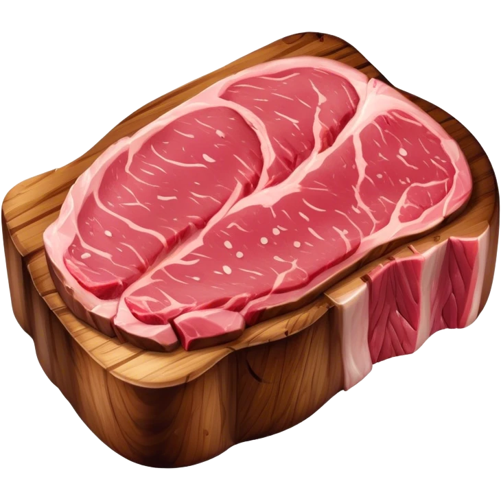 Cinematic thick-cut steak, perfectly seared with grill marks, a juicy pink center, rich and savory, warm glow, sizzling and mouthwatering, highly detailed and appetizing. emoji