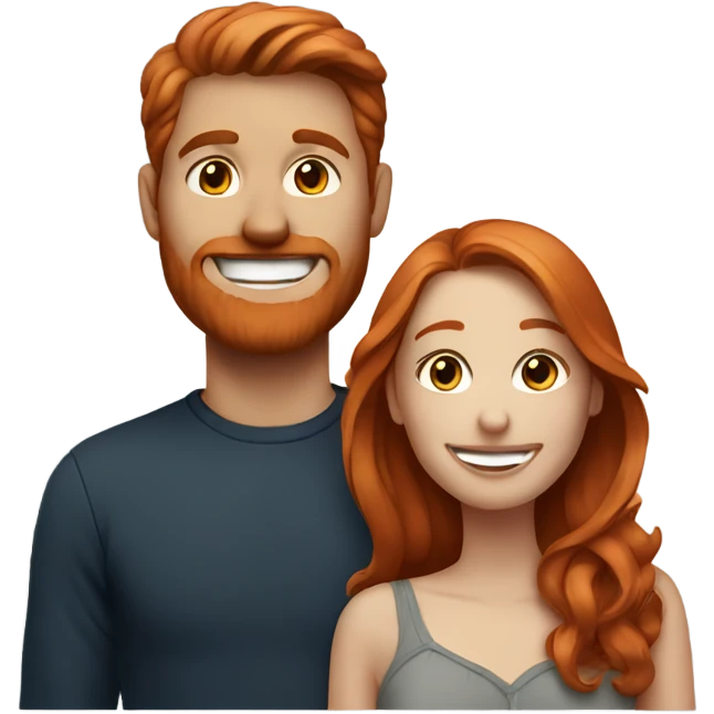 smiling couple at night redhead emoji