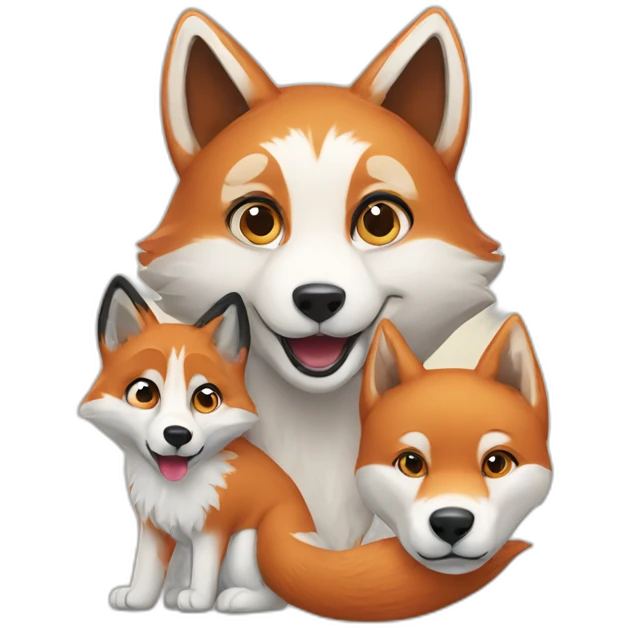 Fox and husky emoji