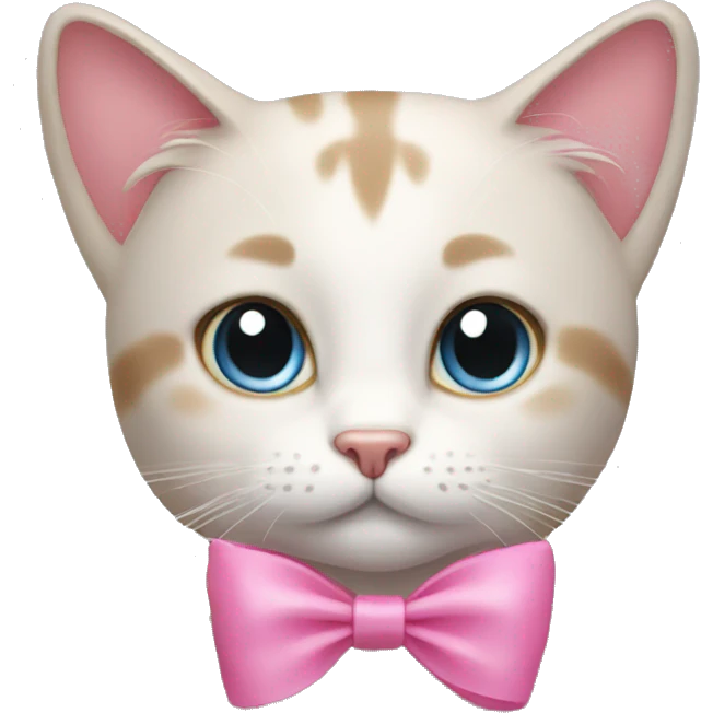 Cat with pink bow emoji
