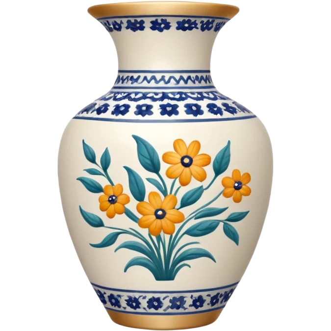 Pretty vase with floral pattern emoji